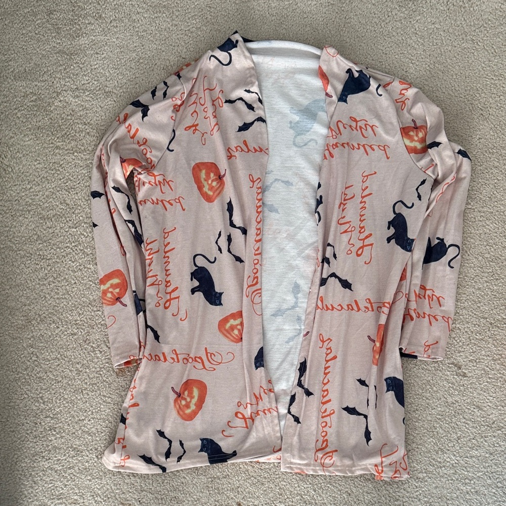 Amazon Women's Halloween Cardigan - Pink and Black